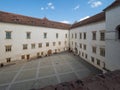 Inner courtyard at the FÃÆgÃÆraÃâ¢ Citadel, Romania Royalty Free Stock Photo